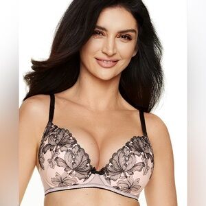 Gorteks Polish push up lace flora floral bra with removable push up pads